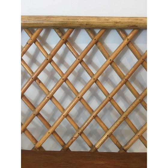 Image 1 of Vintage wall shelf in rattan, 1950