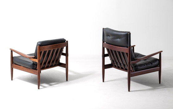 Set di poltrone lounge moderniste di BEKA, anni '60 – Legno, Pelle (photo 5 of 15)