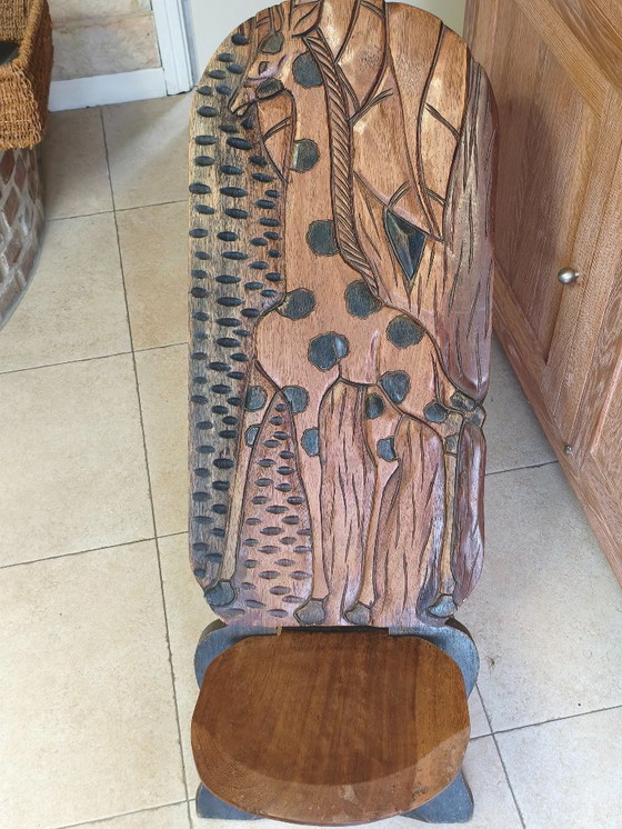 Image 1 of African talking chair made of carved wood