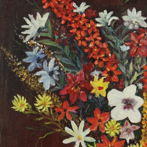 Image 1 of Flowers with Hat Still Life Painting 60x50cm