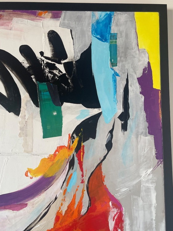 Image 1 of 1 Dipinto acrilico con parte collage su tela