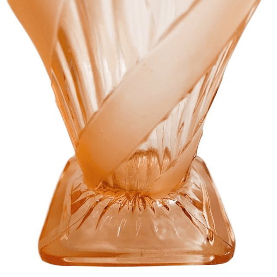 Image 1 of Antique Art Deco Vase Rosaline Glass 1930s