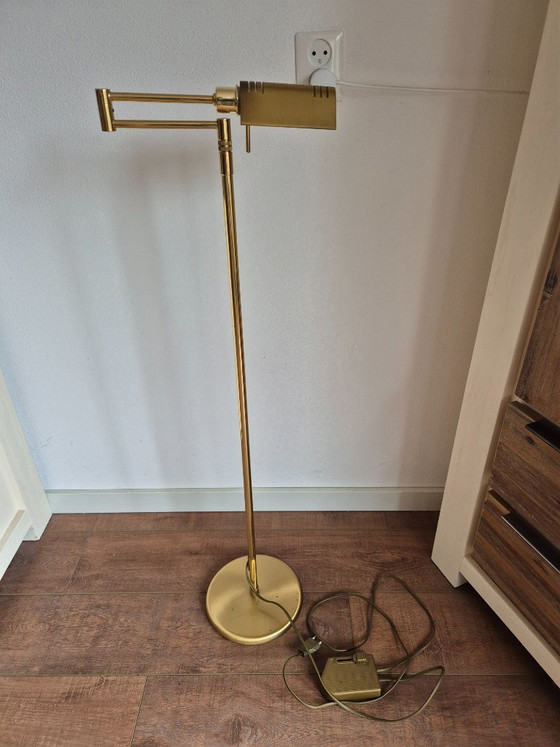 Floor light - Reading lamp - Notary floor lamp - Standard lamp - Holtkötter - Dimmer. – Brass (photo 2 of 17)