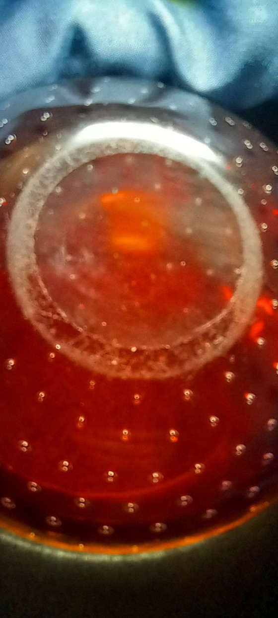 Image 1 of Rare and exceptional modernist ashtray / trinket tray in heavy Bohemian crystal, in uranium glass, model K169.