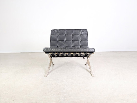 Image 1 of Poltrona Knoll International Barcelona di Mies van der Rohe, pelle nera