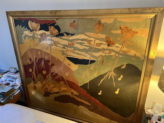 Image 1 of Limitierte Auflage: Kopfteil aus Art-Deco-Holz und Intarsien