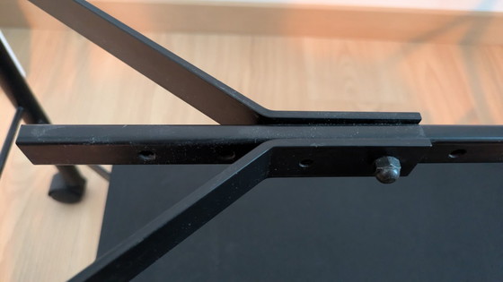 Image 1 of beautiful sleek TV table design black metal 90s