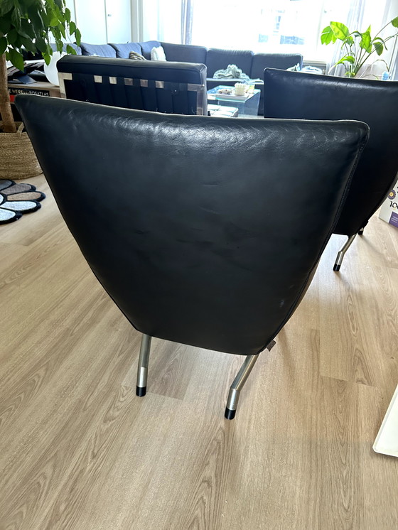 Image 1 of Set van 2 Originele Gerard van den Berg Label Foxx Fauteuils – Bruin Leer