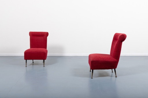 1950’s Pair of Italian Mid-Century side lounge chairs