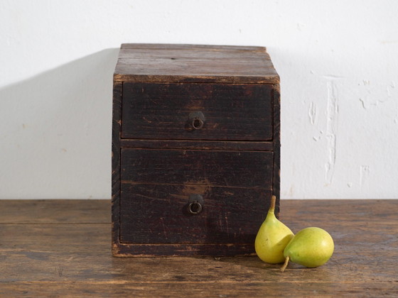 Antique small lacquered Japanese chest with two drawers – Japan, circa 1910 – Chest of drawers, Iron (photo 38 of 40)