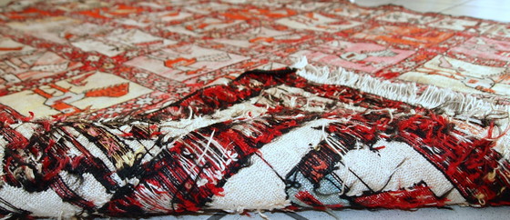 Image 1 of Handmade vintage Persian Sumak silk kilim 4.1' x 6' (125cm x 183cm) 1960s - 1C483