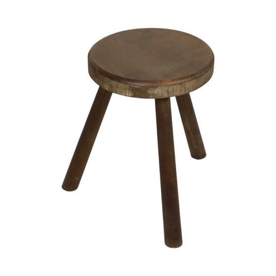 Image 1 of Alter rustikaler Dreibeinhocker