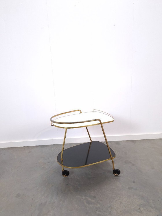 Image 1 of Ilse Möbel trolley met zwart wit formica