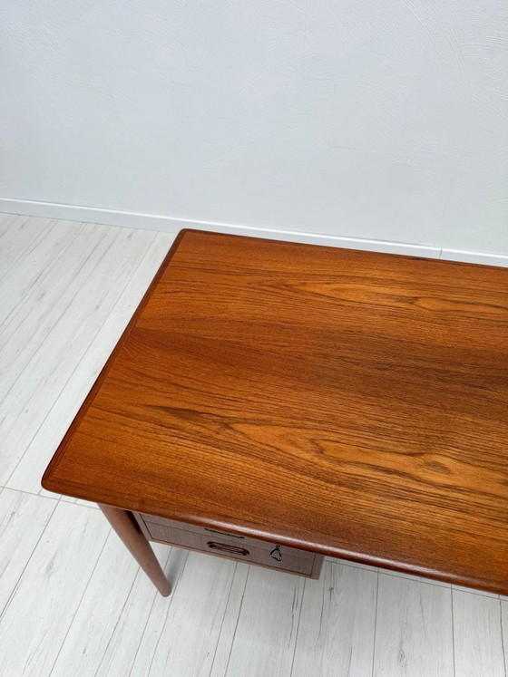 Image 1 of Vintage Danish Teak Writing Desk, Mid-Century Modern Scandinavian Desk, 1960s