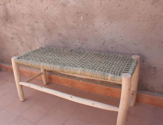Banc marocain tressé – Osier, Rotin, Modern (photo 5 of 6)