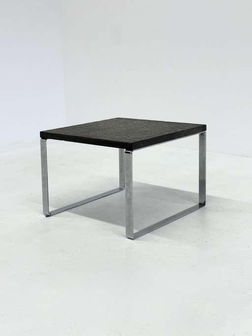 Table basse brutaliste avec plateau en ardoise par Peter Draenert