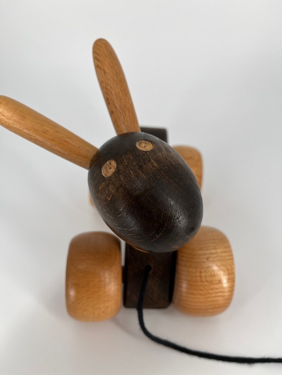 Image 1 of Jouet en bois vintage Ikea Lapin à tirer