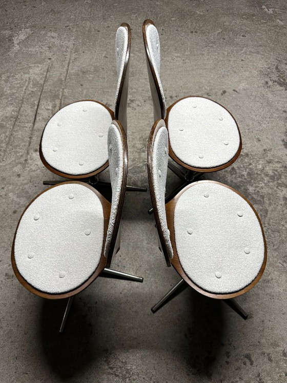 Image 1 of Set di 4 sedie vintage in legno curvato e impiallacciato in palissandro di Elmar Flötotto, Germania 1960