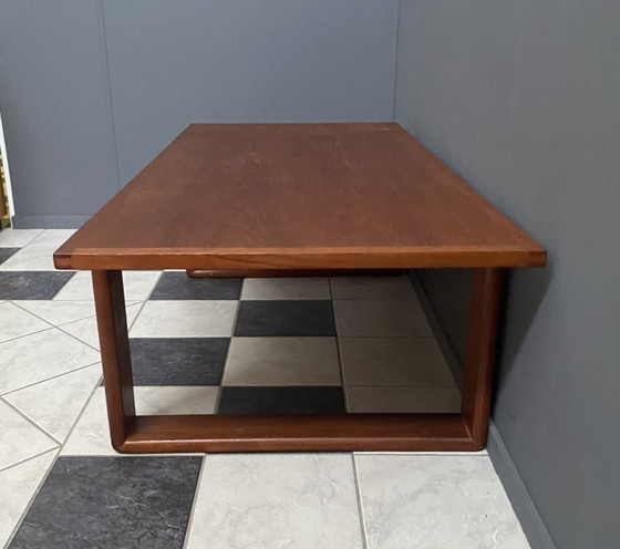 Image 1 of Large Teak coffee table with serving tray 1970s EMC Mobler Denmark