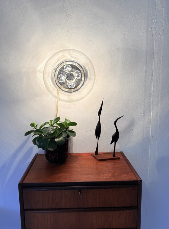 Image 1 of Lampada da parete vintage in stile "Globe" dell'era spaziale, Glashütte Limburg '70