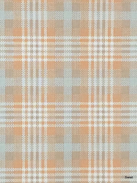 14295 Vintage Checkered Wallpaper Orange Blue Beige – Wall decoration (photo 6 of 6)