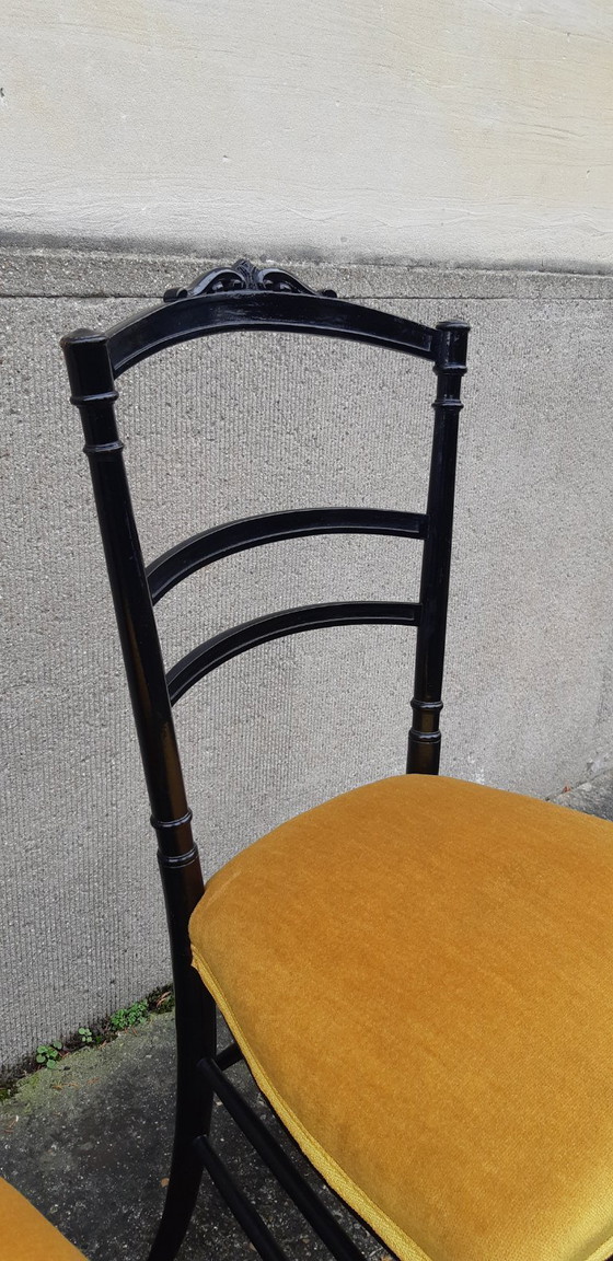 Image 1 of Coppia di sedie Napoleone III in legno annerito