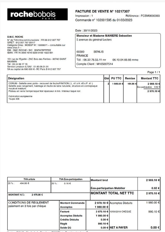 Image 1 of ROCHE BOBOIS BIJZETTAFEL / NACHTTAFEL