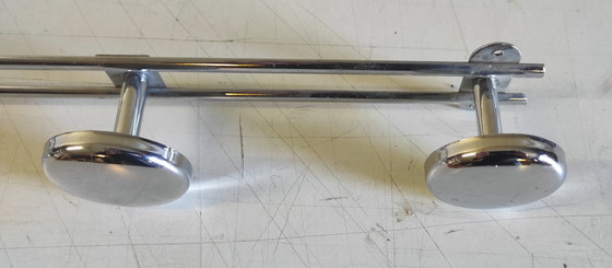 Image 1 of Vintage wall-mounted coat rack in chromed metal - mid-20th century