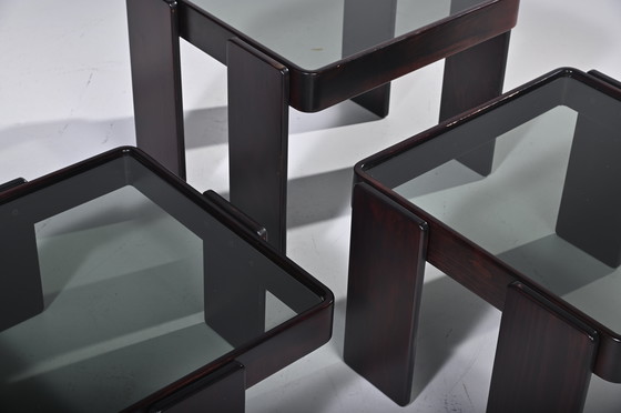 Image 1 of SET OF 3 NESTING TABLES BY GIANFRANCO FRATTINI FOR CASSINA