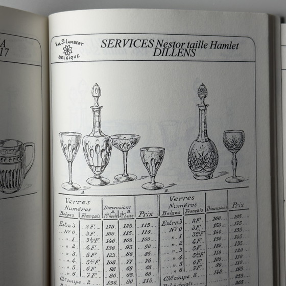 Image 1 of Val Saint Lambert Nestor “Hamlet” Cut – Set van 6 handgeslepen Art Deco kristallen champagne-/sorbetglazen, België, catalogus 19