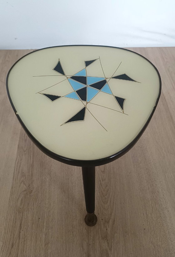 Image 1 of Fifties side table with glass top