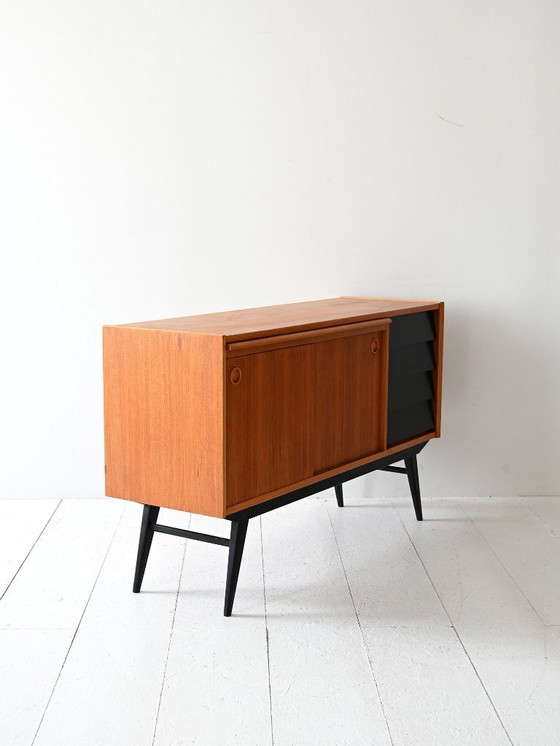 Image 1 of Scandinavian Teak Sideboard with Black Details