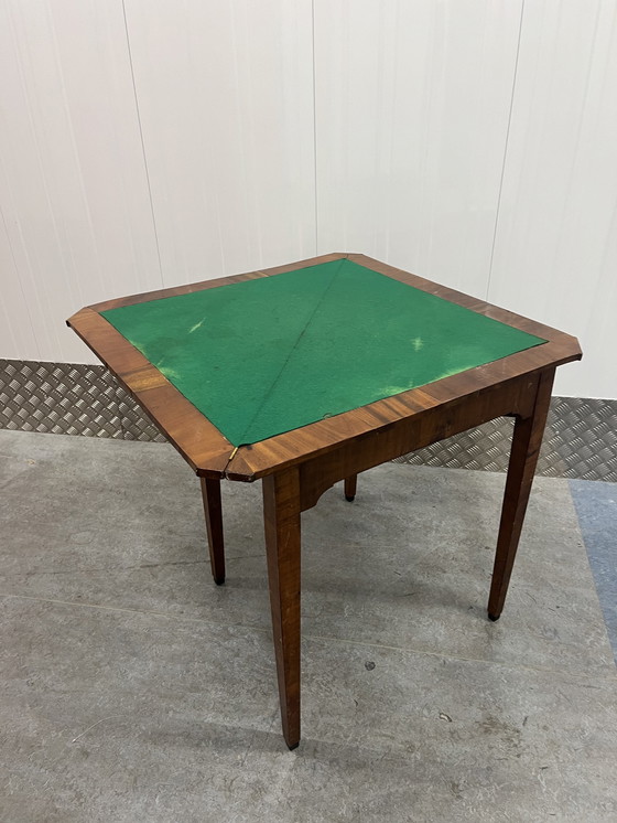 Image 1 of Antieke Art Deco Amsterdamse School Speeltafel Poker Tafel