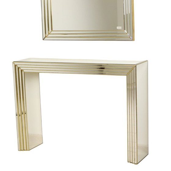 Image 1 of Zeldzame Design Spiegel met Console Zilver Goud Deknudt
