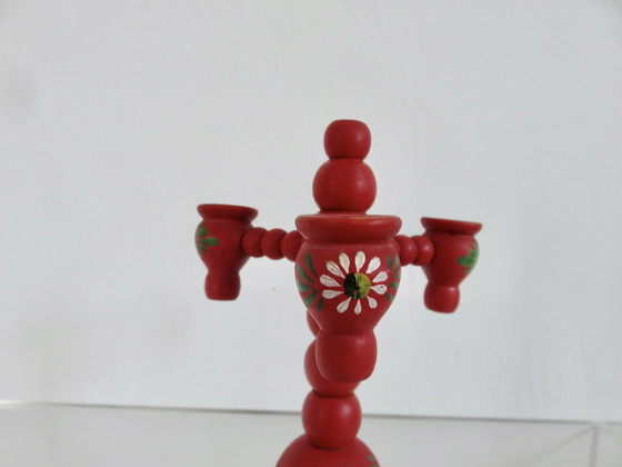 Image 1 of Pair Of Swedish Christmas Candleholders, 1960