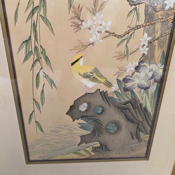 Image 1 of Vintage Chinese silk painting (Gongbi style), from 1955