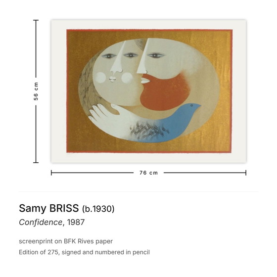 Image 1 of Samy Briss Confidence Serigrafía firmada 1987