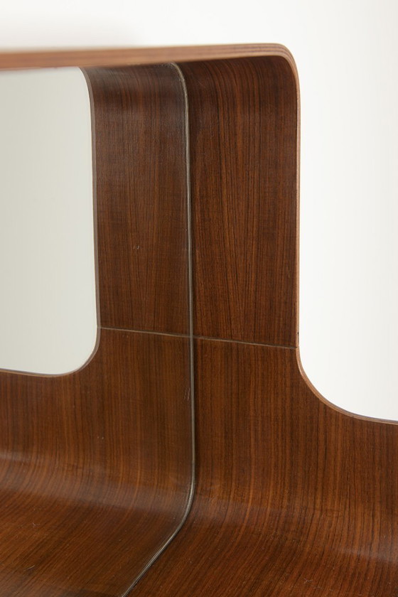 Image 1 of Mid-century wall mirror with shelf