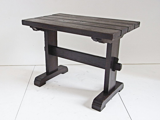 Image 1 of Set da giardino ALFONS, tavolo con 2 sedie, realizzato a mano, in rovere massello, anni '70