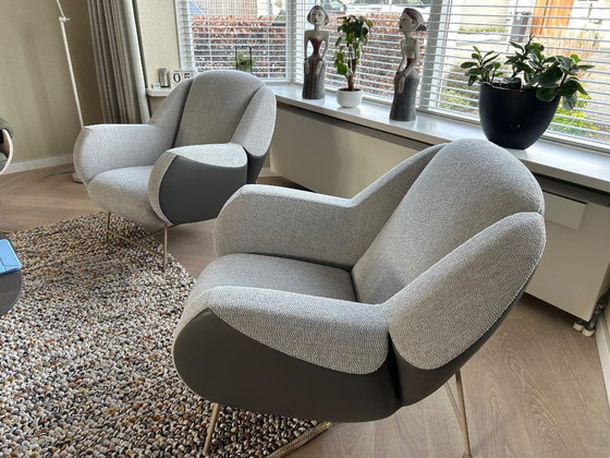 Image 1 of Leolux 2x sillón Anton más un puf Anton
