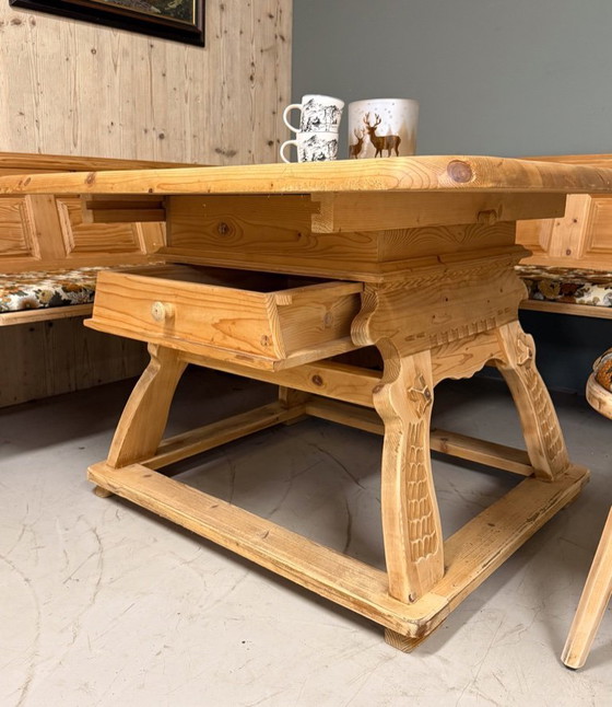 Image 1 of Vintage Stube set Oostenrijk Authentieke Alpen hoekzit