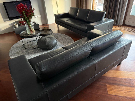 Image 1 of Leolux Antipode sofa 2-seater black as new