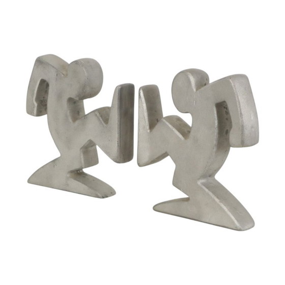 Designer Metal Bookends La Linea Osvaldo Cavandoli – Decorative Objects, Aluminium (photo 7 of 15)