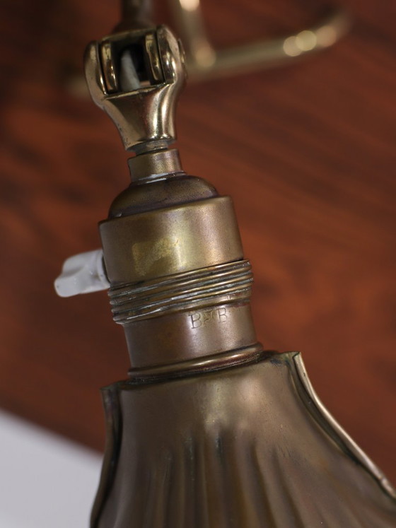 Image 1 of Art Deco table lamp desk lamp brass shell
