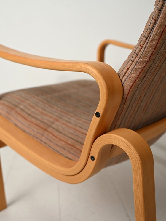 Image 1 of Een paar Zweedse Ire Möbler fauteuils van gebogen beukenhout, jaren 60.