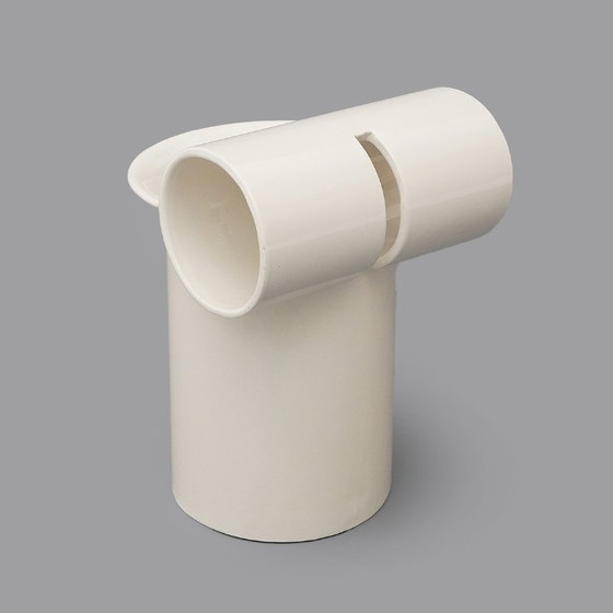 Image 1 of White ceramic vase by Enzo Bioli for Il Picchio, 1970s