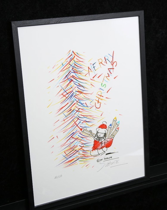Image 1 of Schlote, Wilhelm - Feliz Navidad - Giclée - firmado a mano - 43 x 31,5 cm