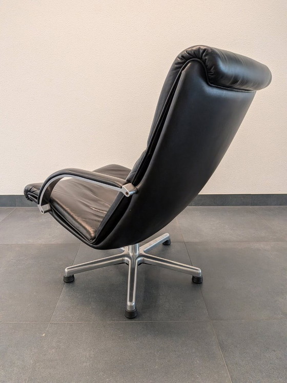 Image 1 of 🟢 Fauteuil lounge Artifort F194 en cuir noir - Geoffrey D. Harcourt