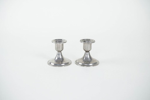 Set of metal candlesticks, Italian design, 1970s, made in Italy