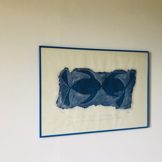 Image 1 of Litografia "coppia di pesci" di Rémi Pesce